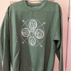 Green Sweatshirt with the Four Elements